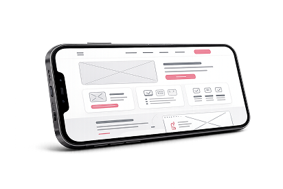 Celular com wireframe